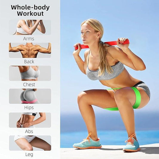 Resistance Bands Set: Exercise Workout Bands for Women and Men, 5 Stretch Bands for Booty, Legs, and Pilates - Prostamina - Prostamina - Resistance Bands Set: Exercise Workout Bands for Women and Men, 5 Stretch Bands for Booty, Legs, and Pilates