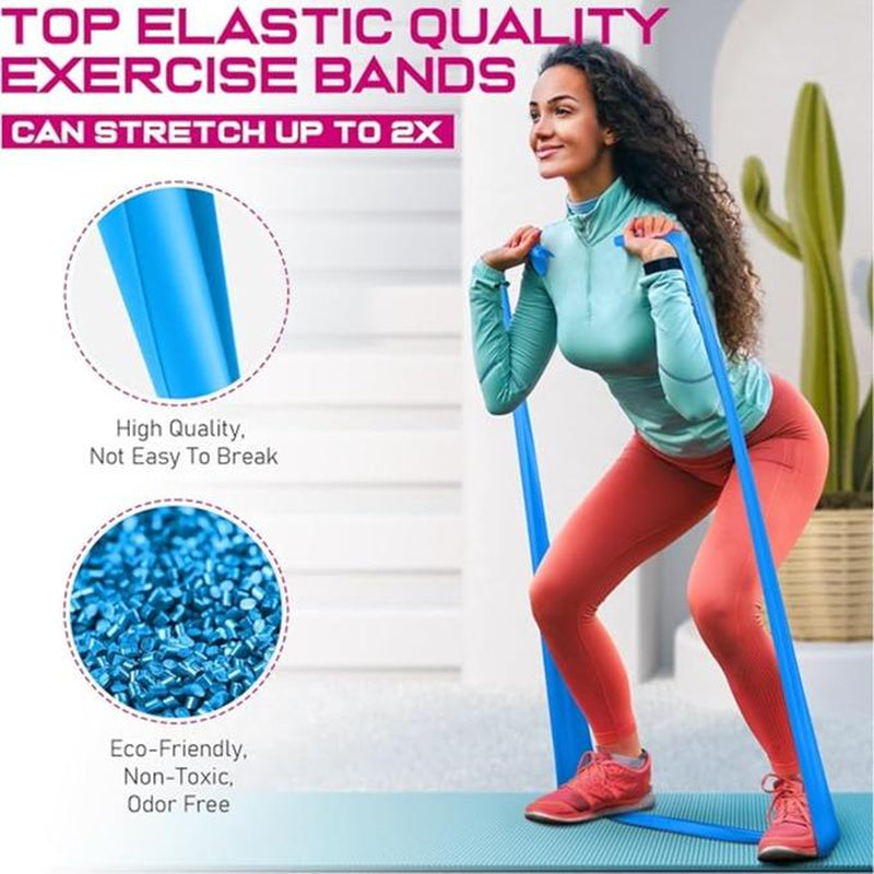 Resistance Bands for Workout: Exercise Bands for Physical Therapy, Stretching, Recovery, Pilates, Rehab, Strength Training, and Yoga