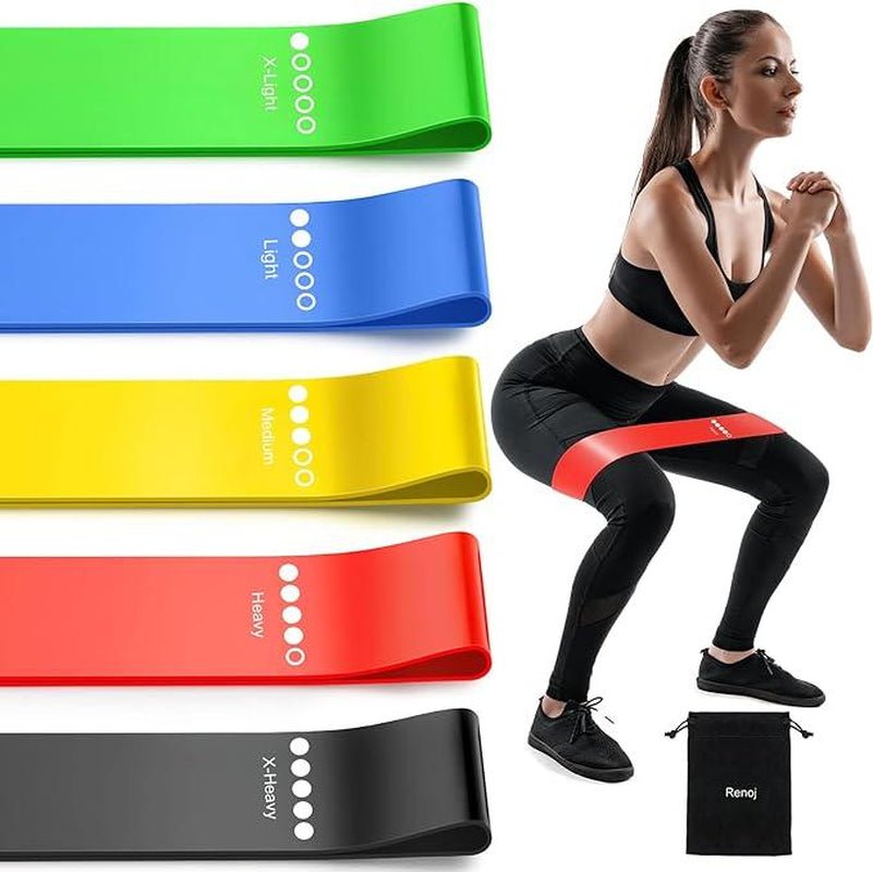 Resistance Bands Set: Exercise Workout Bands for Women and Men, 5 Stretch Bands for Booty, Legs, and Pilates - Prostamina - Prostamina - Resistance Bands Set: Exercise Workout Bands for Women and Men, 5 Stretch Bands for Booty, Legs, and Pilates