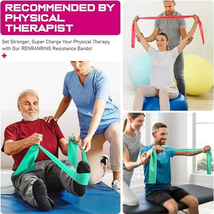 Resistance Bands for Workout: Exercise Bands for Physical Therapy, Stretching, Recovery, Pilates, Rehab, Strength Training, and Yoga