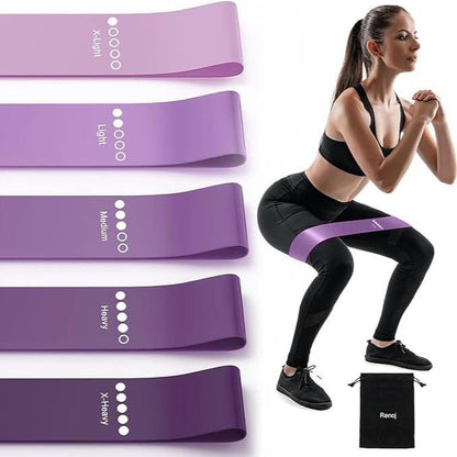 Resistance Bands Set: Exercise Workout Bands for Women and Men, 5 Stretch Bands for Booty, Legs, and Pilates - Prostamina - Prostamina - Resistance Bands Set: Exercise Workout Bands for Women and Men, 5 Stretch Bands for Booty, Legs, and Pilates
