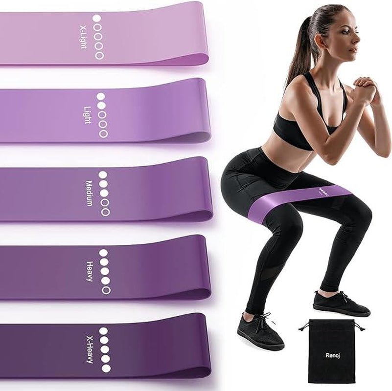 Resistance Bands Set: Exercise Workout Bands for Women and Men, 5 Stretch Bands for Booty, Legs, and Pilates - Prostamina - Prostamina - Resistance Bands Set: Exercise Workout Bands for Women and Men, 5 Stretch Bands for Booty, Legs, and Pilates