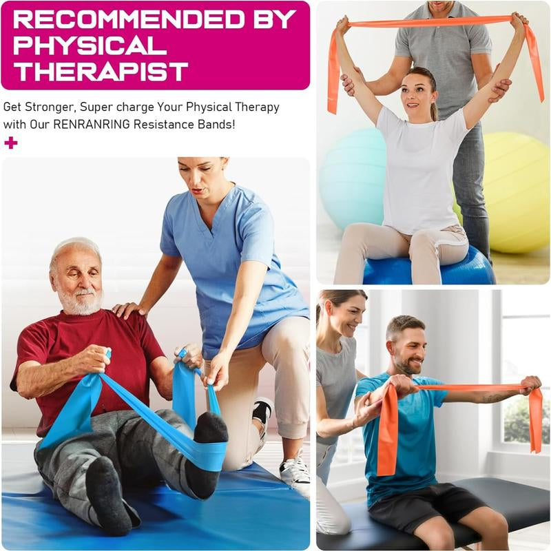 Resistance Bands for Workout: Exercise Bands for Physical Therapy, Stretching, Recovery, Pilates, Rehab, Strength Training, and Yoga