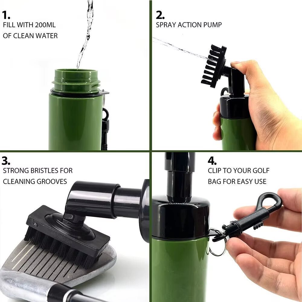 Golf Club Groove Cleaner Brush with Leakproof Spray Bottle Automatic Water Professional Golf Cleaning Kit Portable Golf Tools - Prostamina - Prostamina - Golf Club Groove Cleaner Brush with Leakproof Spray Bottle Automatic Water Professional Golf Cleaning Kit Portable Golf Tools