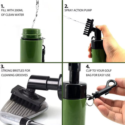 Golf Club Groove Cleaner Brush with Leakproof Spray Bottle Automatic Water Professional Golf Cleaning Kit Portable Golf Tools - Prostamina - Prostamina - Golf Club Groove Cleaner Brush with Leakproof Spray Bottle Automatic Water Professional Golf Cleaning Kit Portable Golf Tools
