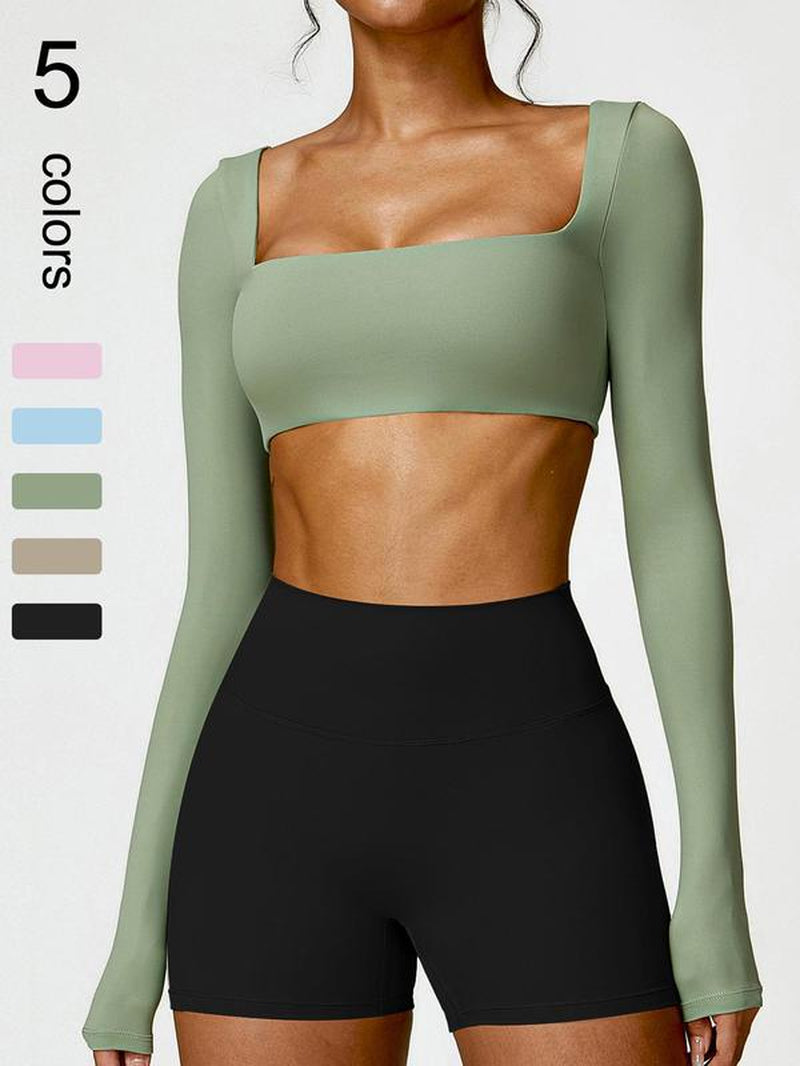 Sexy Yoga Shirts Long Sleeved Women'S Outdoor Running Fitness Wear T-Shirt Long Sleeved Yoga Shirt Gym Push up Workout Single Piece Top