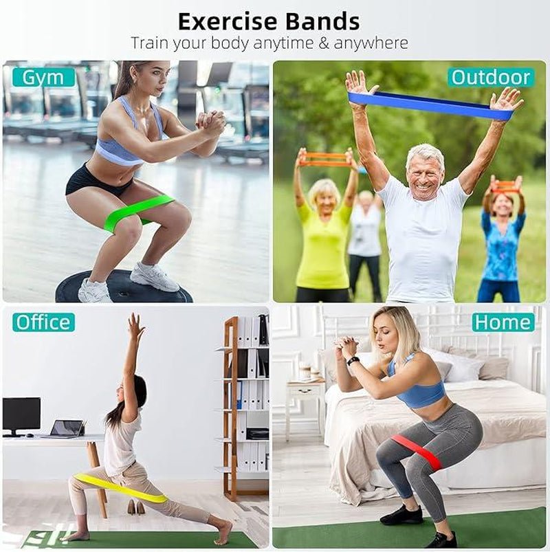 Resistance Bands Set: Exercise Workout Bands for Women and Men, 5 Stretch Bands for Booty, Legs, and Pilates - Prostamina - Prostamina - Resistance Bands Set: Exercise Workout Bands for Women and Men, 5 Stretch Bands for Booty, Legs, and Pilates
