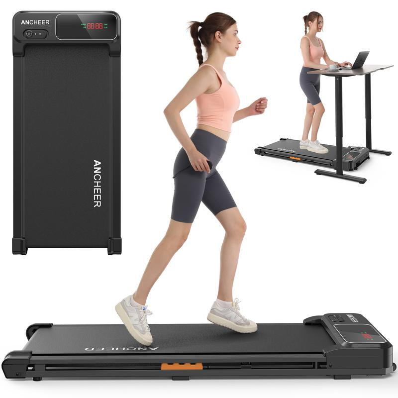 【Live】Ancheer Compact Treadmill - Bright Colors, Adjustable Speeds, and Cushioned Comfort for Home Fitness Enthusiasts Home Workout Equipment