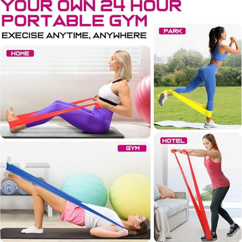 Resistance Bands for Workout: Exercise Bands for Physical Therapy, Stretching, Recovery, Pilates, Rehab, Strength Training, and Yoga